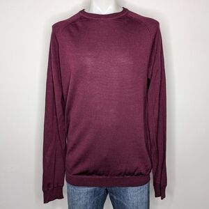 Marshall Fields maroon merino wool & silk blend sweater LT